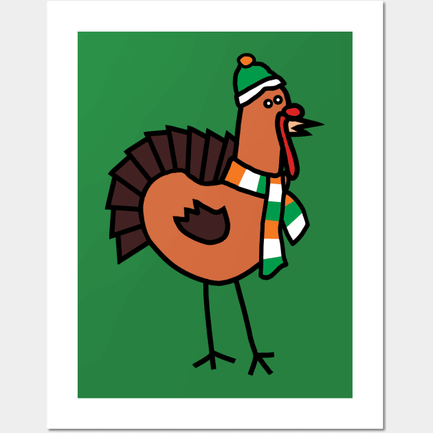 Thanksgiving Turkey on St Patricks Day Wall Art by ellenhenryart
